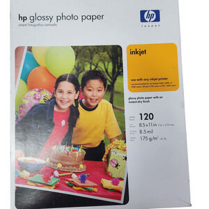 HP Glossy Photo Paper Unopened package of 120 sheets 8.5x11" Inkjet Instant-dry